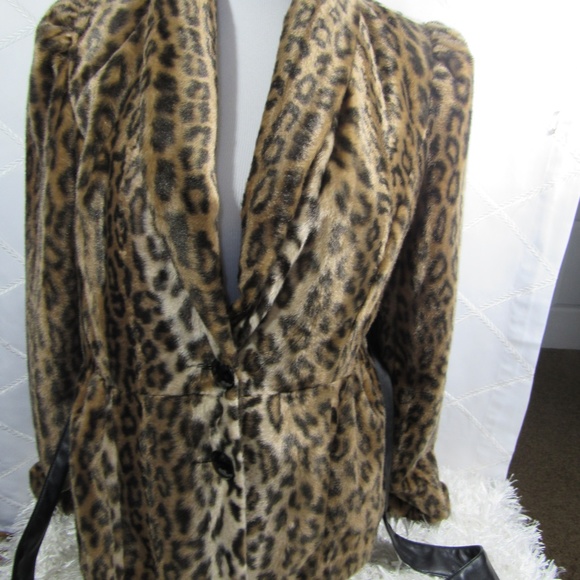 INC Leopard Print Fur Jack -Missing Belt - Picture 4 of 6